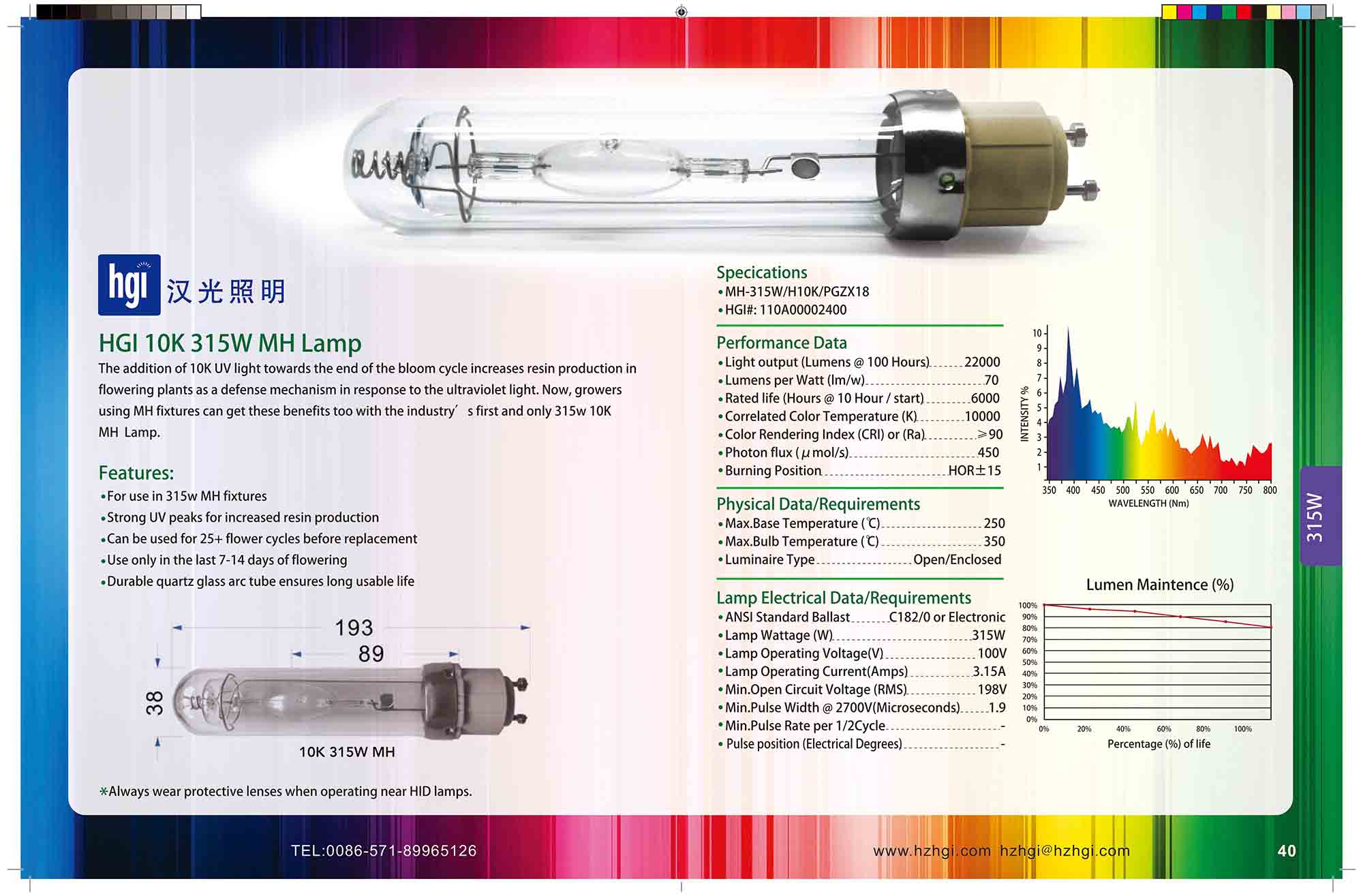 HGI 10K 315W MH Lamp