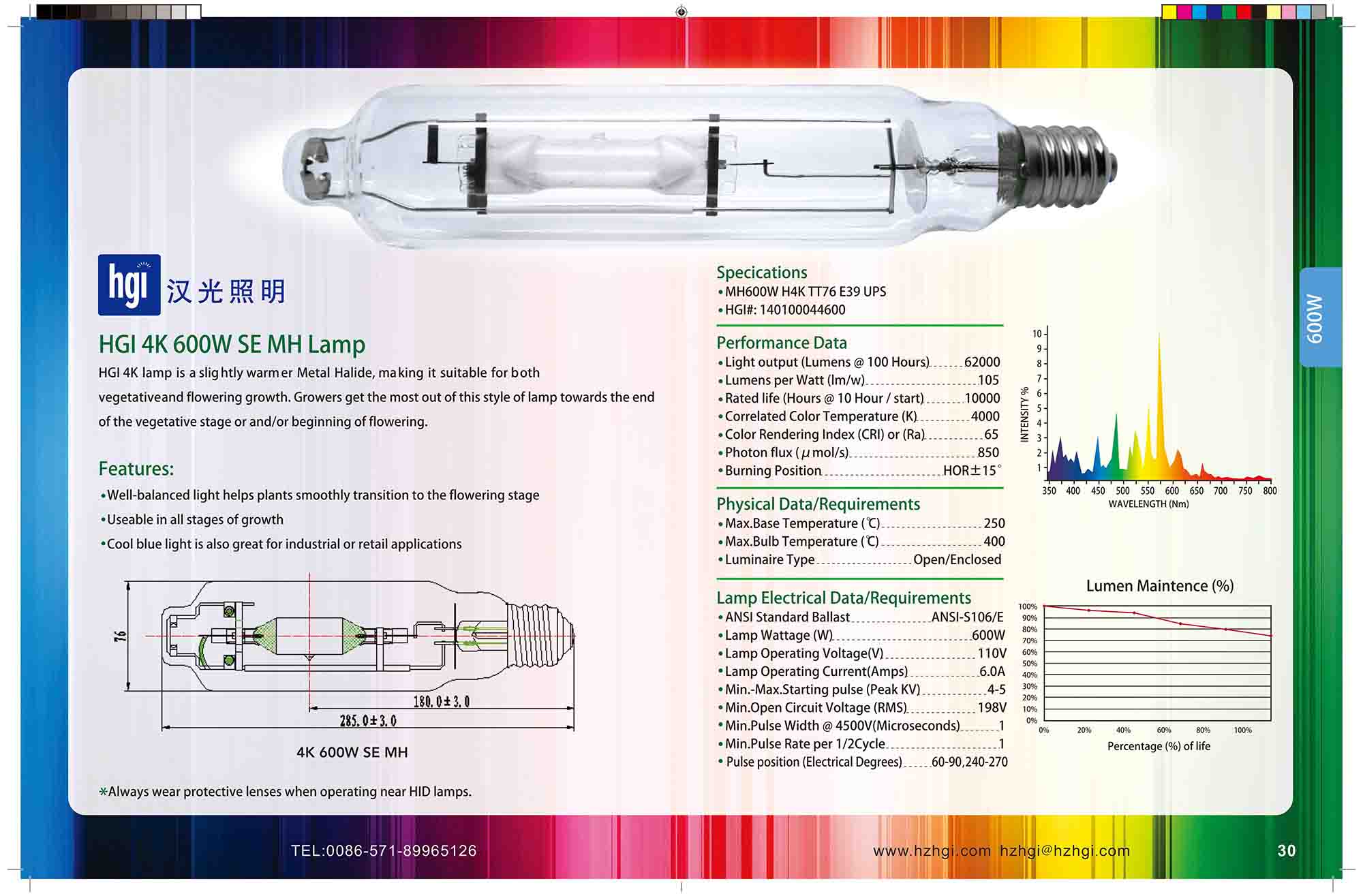HGI 4K 600W SE MH Lamp