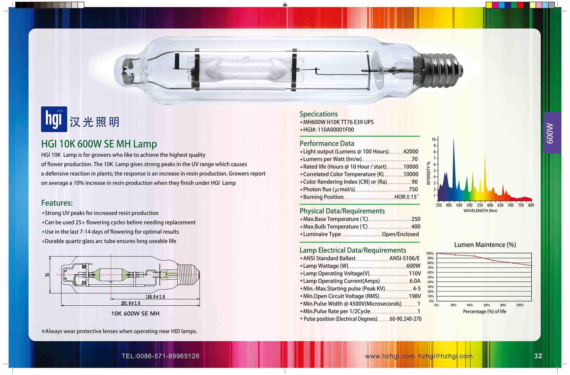 HGI 10K 600W SE MH Lamp