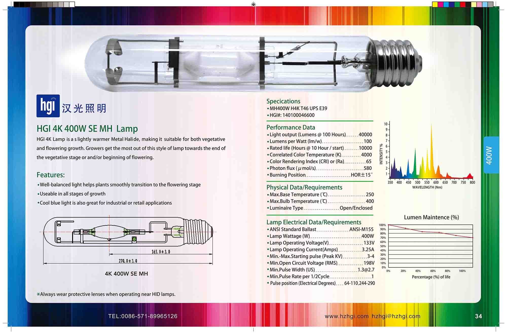HGI 4K 400W SE MH Lamp
