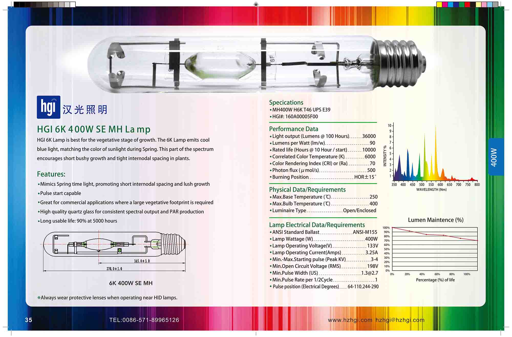 HGI 6K 400W SE MH Lamp